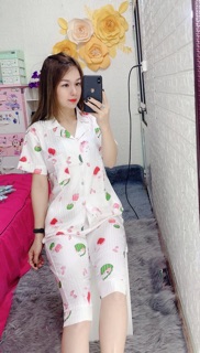 Pijama lụa gấm cao cấp(bộ lửng)