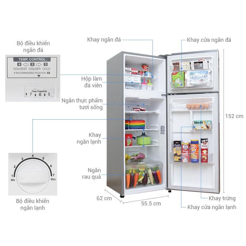 Tủ lạnh LG Inverter 225L GN-L225PS