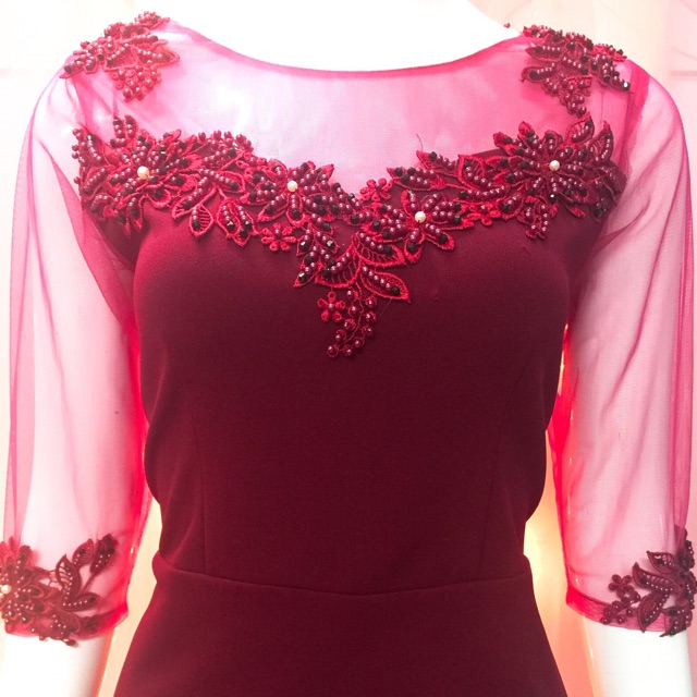 Đầm trung niên nữ kết hoa thiết kế sang trọng