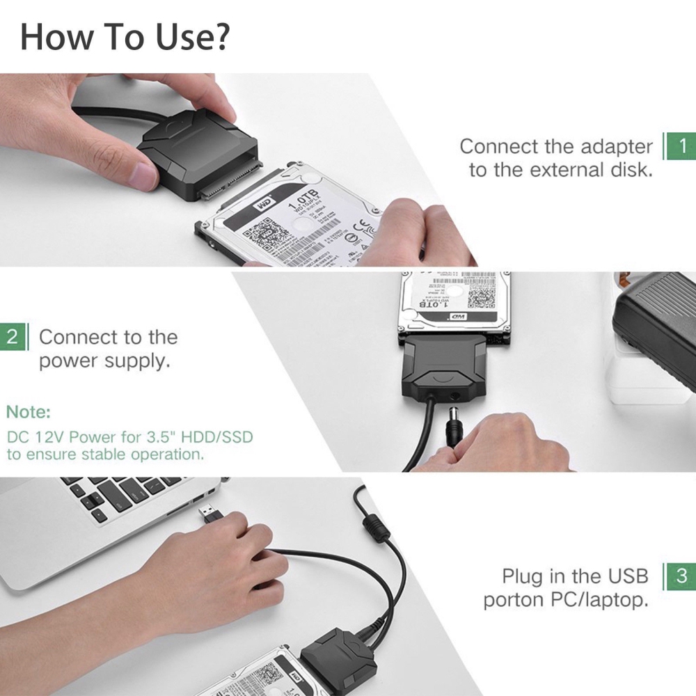 【READY STOCK IN CHINA】Sata To Usb 3.0 2.5 / 3.5 Hdd Dedicated Ssd Adapter Cable