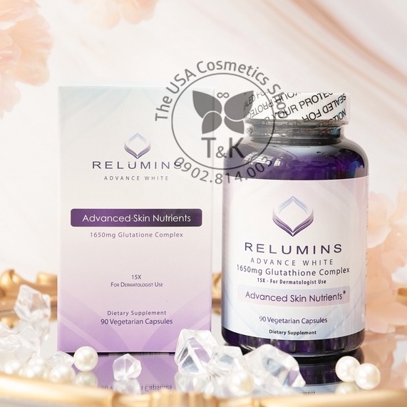 🌟 VIÊN UỐNG TRẮNG DA RELUMINS MỸ ADVANCED SKIN NUTRIENTS 90 VIÊN