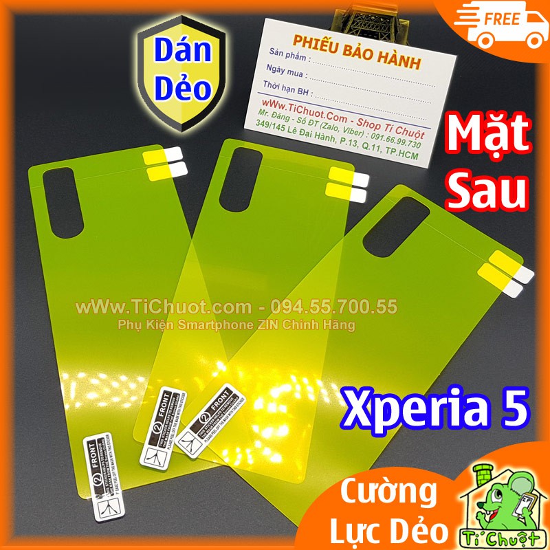 [Mặt Sau] Dán TPU Sony Xperia 5 Cường Lực Dẻo Trong Suốt