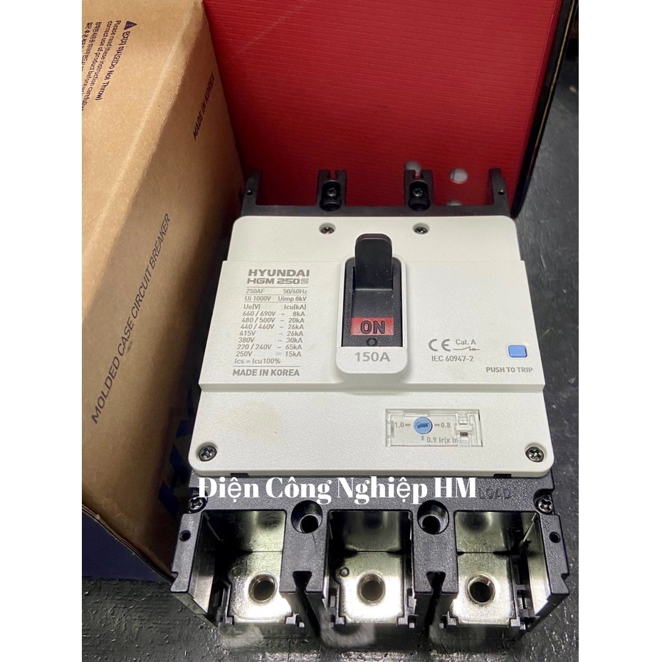 Aptomat MCCB 3 Pha HGM250H-F Hyundai dòng 150A~250A - Chính Hãng, Át Tô Mát Khối Cầu Dao Điện 3P