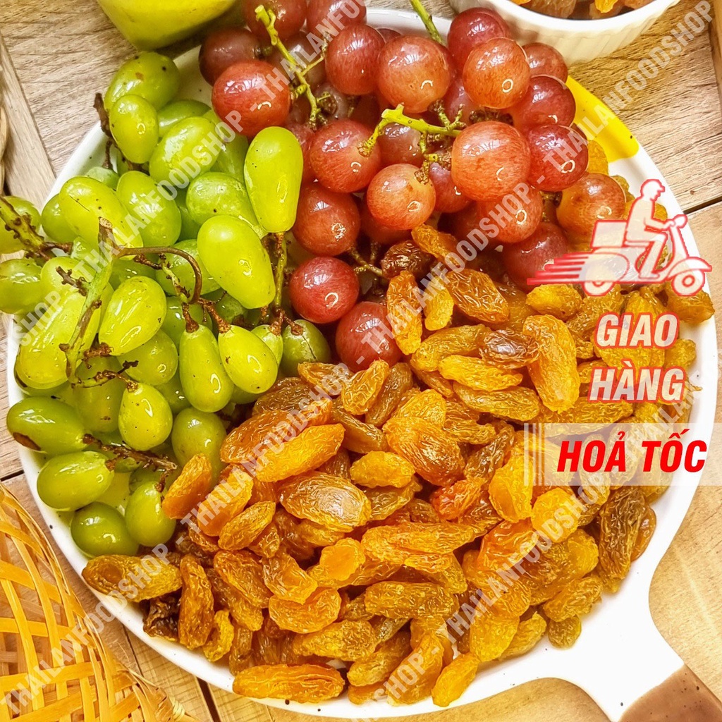 Nho Lion Mỹ Sấy Dẻo Không Đường Trái To Lon 500gr