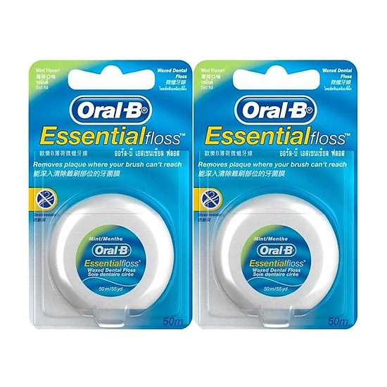 [hộp 6 cuộn ]Chỉ Nha Khoa Cao Cấp Nhập UK Oral-B Essential Floss bạc hà 50m