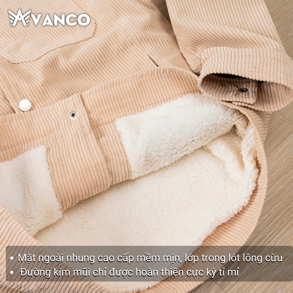 Áo khoác nam đẹp nhung tăm lót lông mùa đông có cổ lông tháo rời jacket Romhear Basic Avanco ARH3