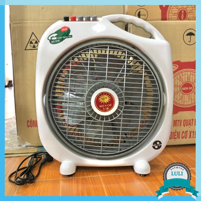 [Dây Đồng 100%]Quạt Tản, Quạt Để Bàn, Quạt Hộp Vuông Điện Cơ X19, 6 Cánh Sải 300mm