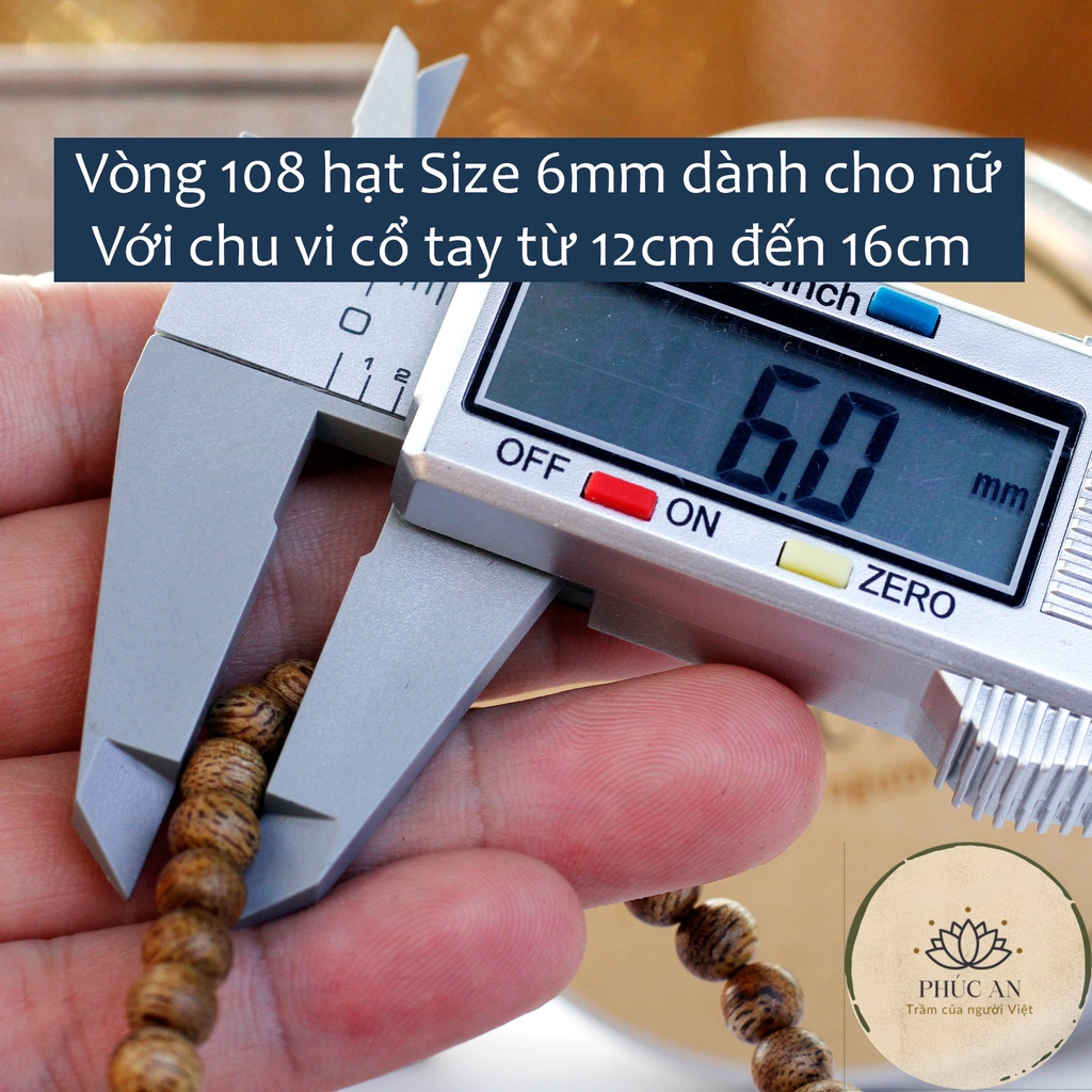 Vòng tay trầm hương 108 hạt 6mm, 8mm Phúc an - Vòng tay nam nữ đẹp và sang trọng.