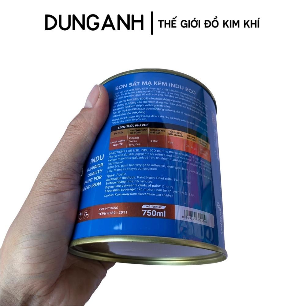 Sơn mạ kẽm Kim Khí Dung Anh sơn sắt mạ kẽm Indu hộp 750ml sơn kẽm chính hãng