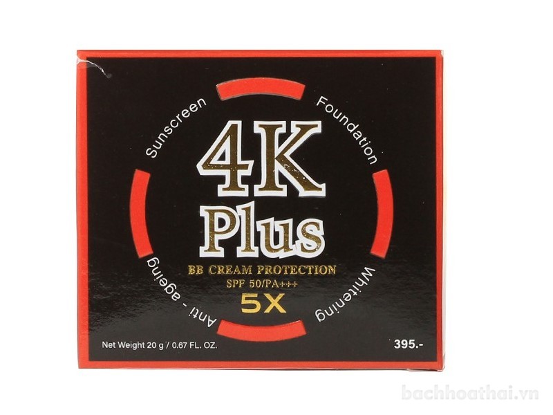 Kem nền chốnǥ nắng trắŉg da 4K Plus 5X BB Cream Protection SPF 50 PA+++ Thái Lan
