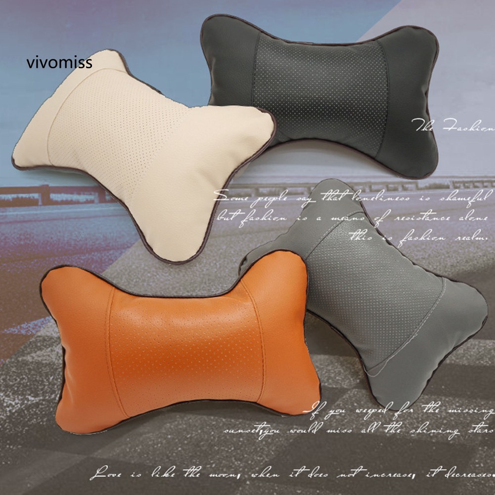 VVMS♥Universal Neck Pillow Case Headrest Seat Cushion Solid Color Bone Car Accessory