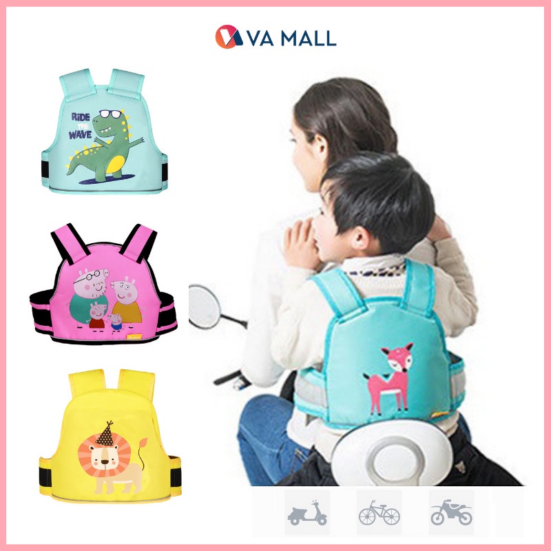 Đai an toàn cho bé đi xe máy, đạp điện, hình họa tiết xinh xắn