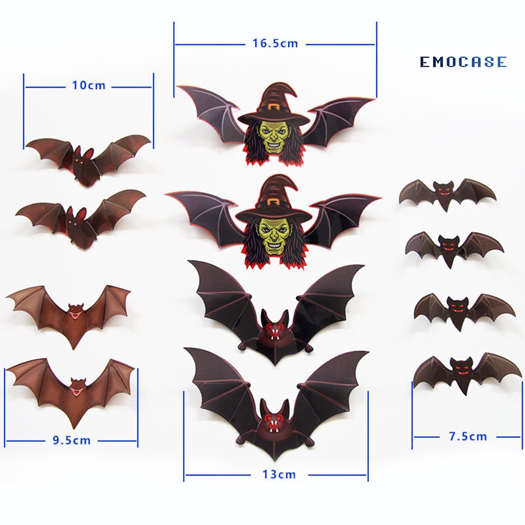 12 Miếng Dán Tường Trang Trí Hình Dơi 3D Sáng Tạo Chống Xé Mắt