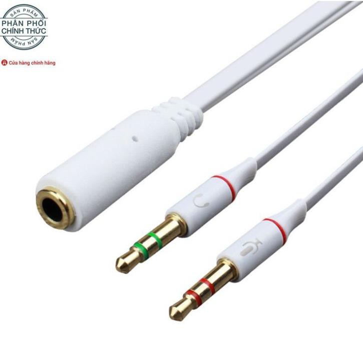 jack gộp audio và mic 3.5 | jack gộp tai nghe 3.5 (trắng)