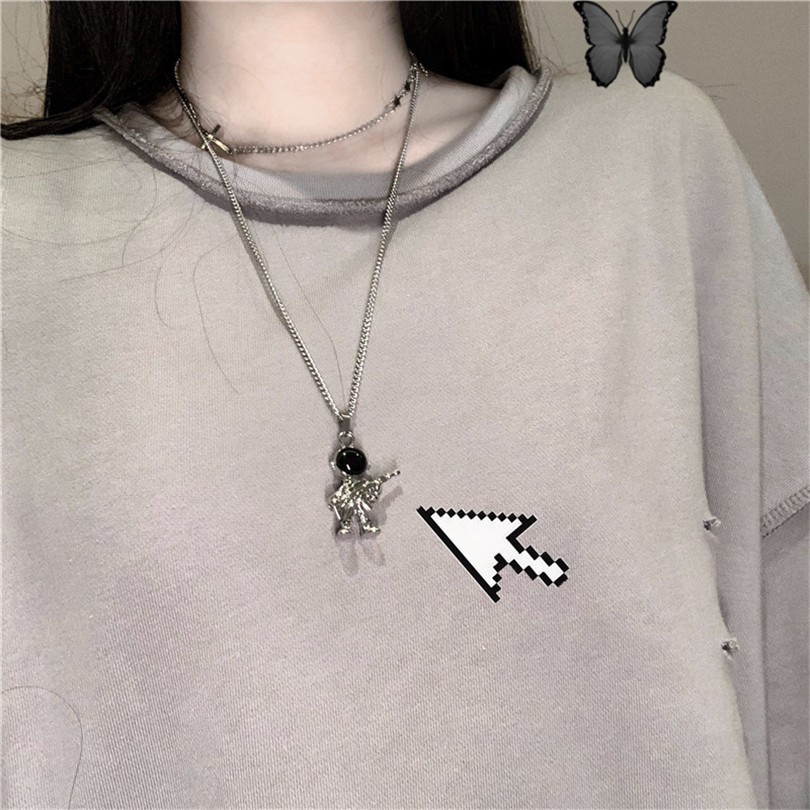 [Spot] Dây Chuyền Mặt Hình Phi Hành Gia Phong Cách Hip Hop Hàn Quốc 12983