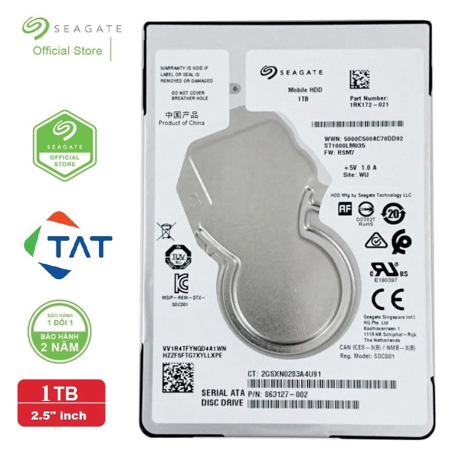 Ổ Cứng HDD Laptop 2TB Seagate Barracuda 2.5 inch SATA3 Chính Hãng