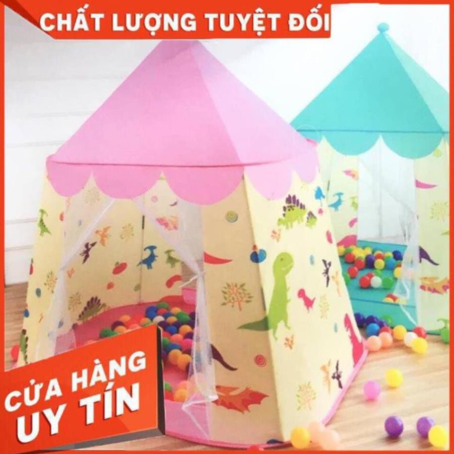 [XẢ KHO+FREE SHIP] Lều Công Chúa Hoàng Tử họa tiết cá sấu tặng kèm 20 bóng cho bé