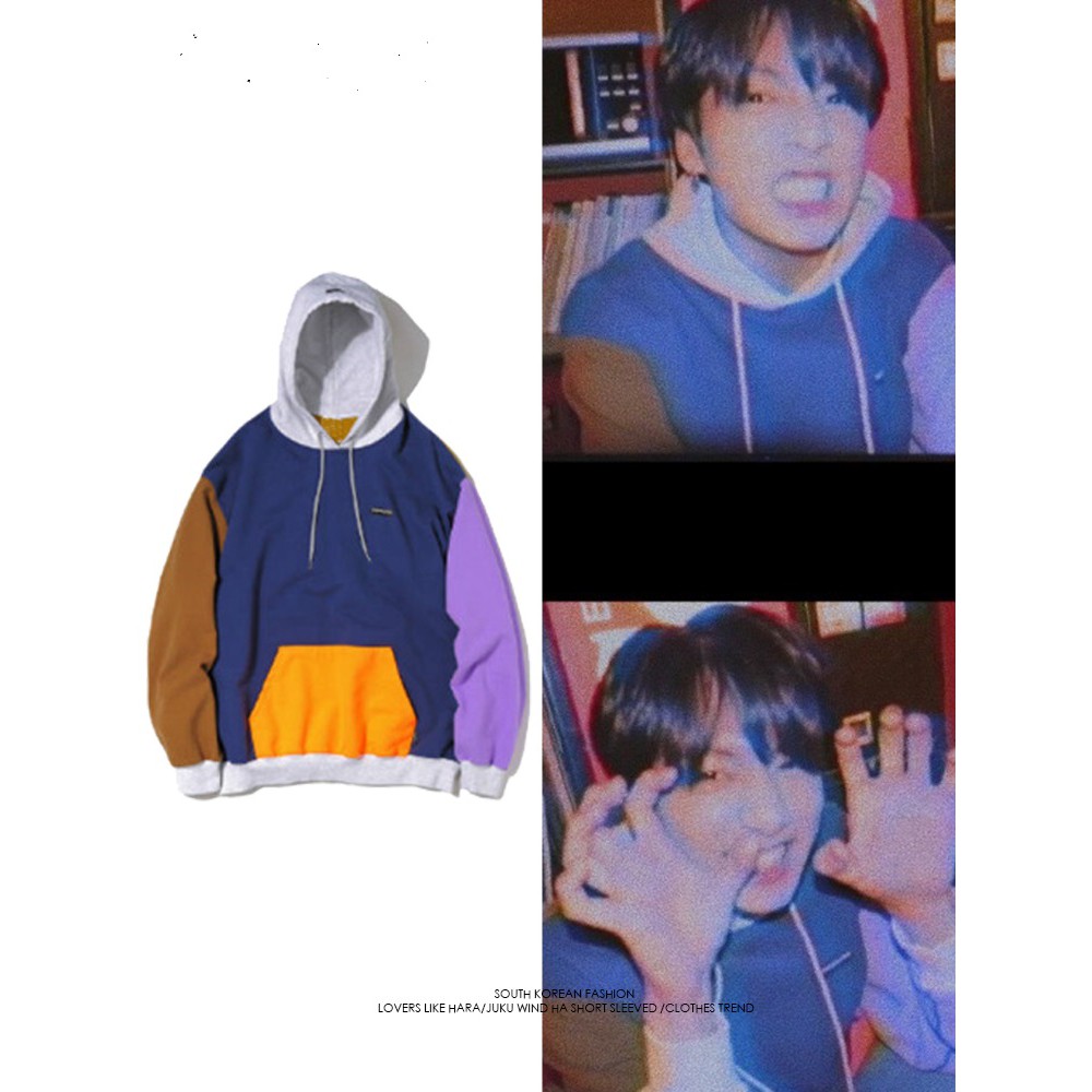 Áo hoodie phối màu giống BTS Jungkook