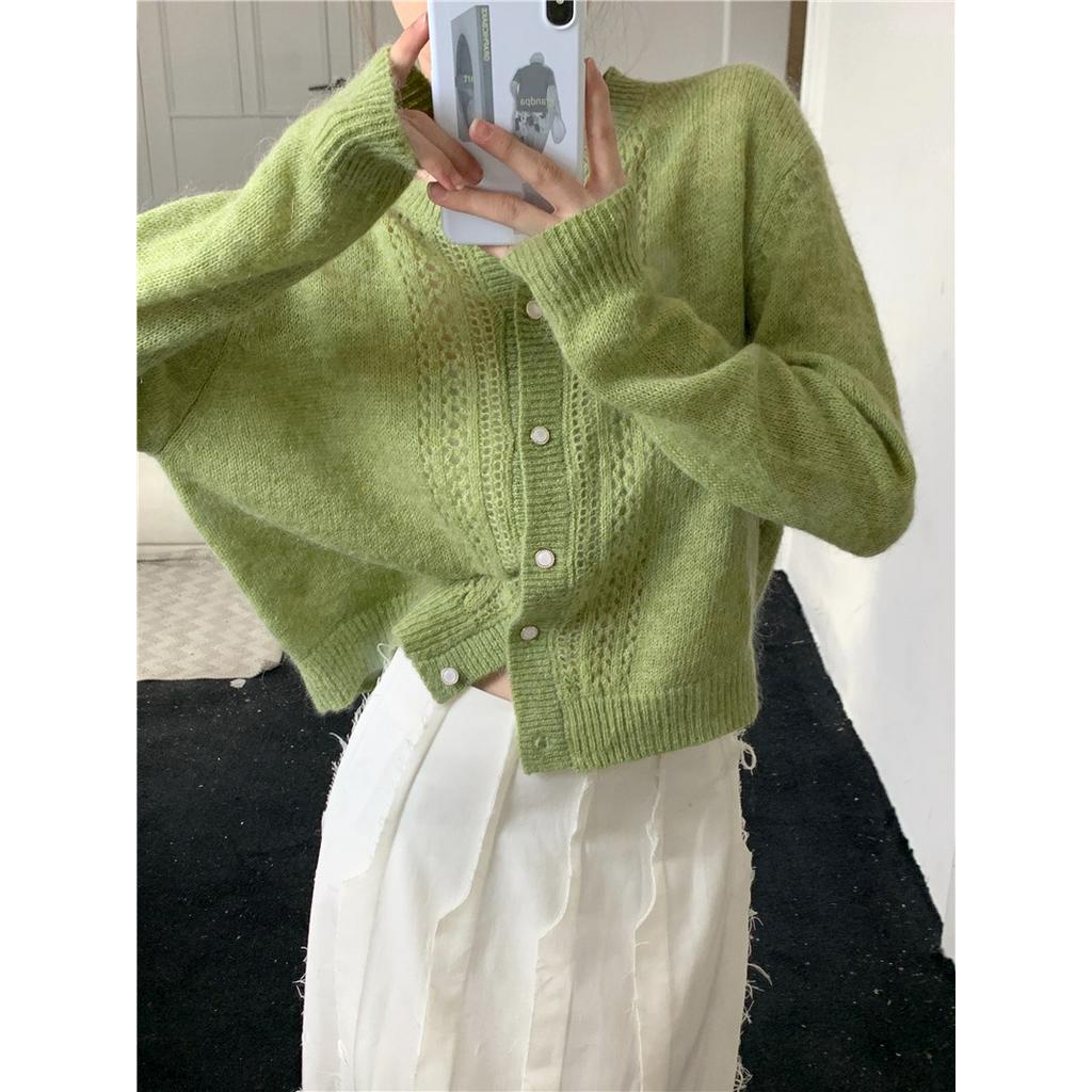 Áo Khoác Cardigan Dệt Kim Dáng Rộng Thời Trang Mùa Thu Hàng Mới 54924