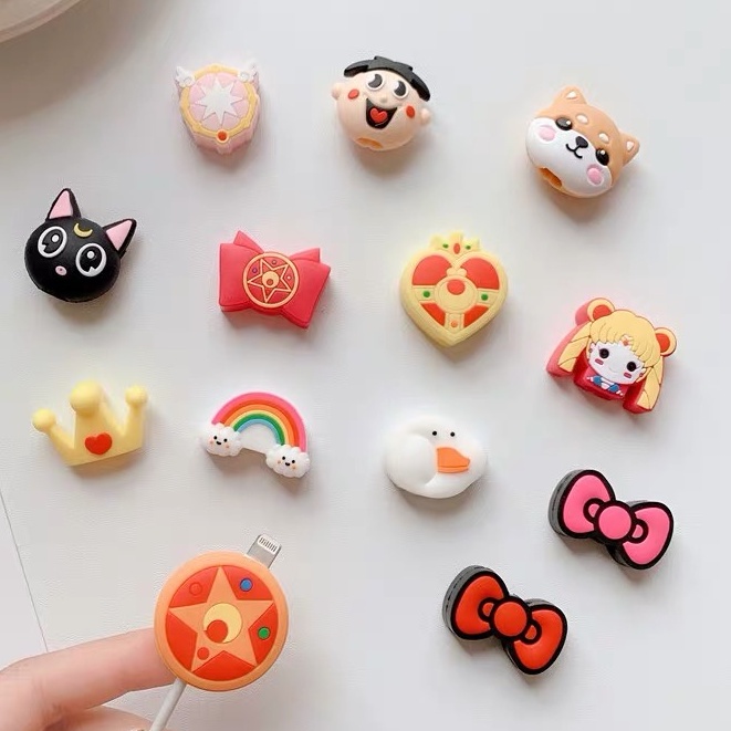 Dụng cụ bảo vệ đầu dây cáp sạc hình hoạt hình dễ thương