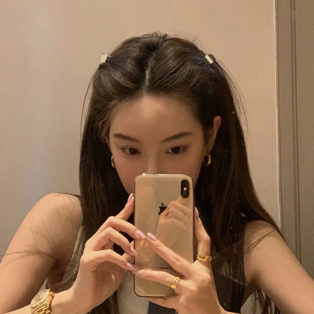 Set 2 Kẹp Tóc Kim Loại Phong Cách Hàn Quốc Thời Trang Cho Nữ