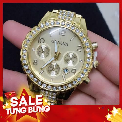 Đồng Hồ Nữ GENEVA Dây Thép Mặt Số Cổ Điển Đính Đá Sang Trọng - Hàng nhập khẩu