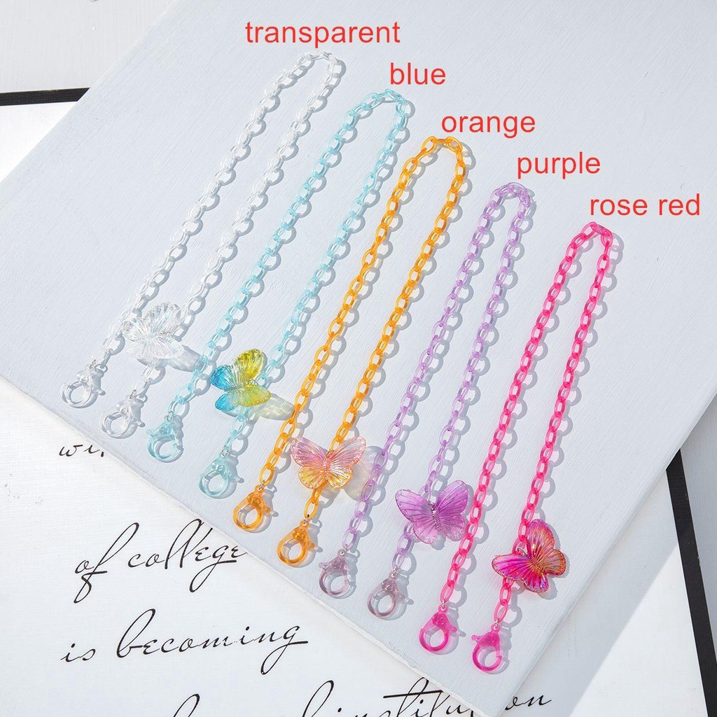 Dây Đeo Bằng Acrylic Chống Thất Lạc Hình Bướm Nhiều Màu Sắc Thời Trang Giá Đỡ
