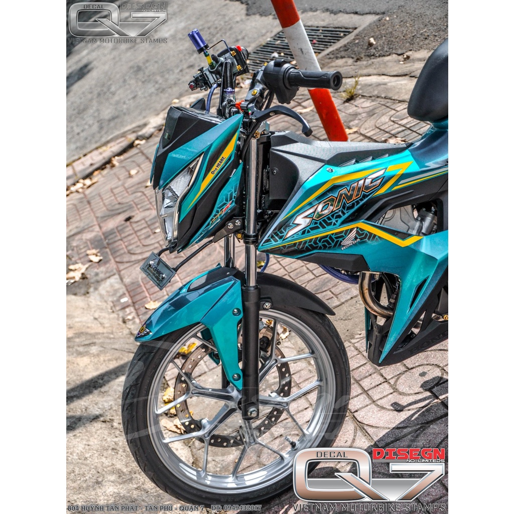 Tem rời SONIC 150 xanh đen - decalq7