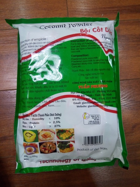 Bột cốt dừa gói 50g Tuấn Phương Hsd: 12/10/2023