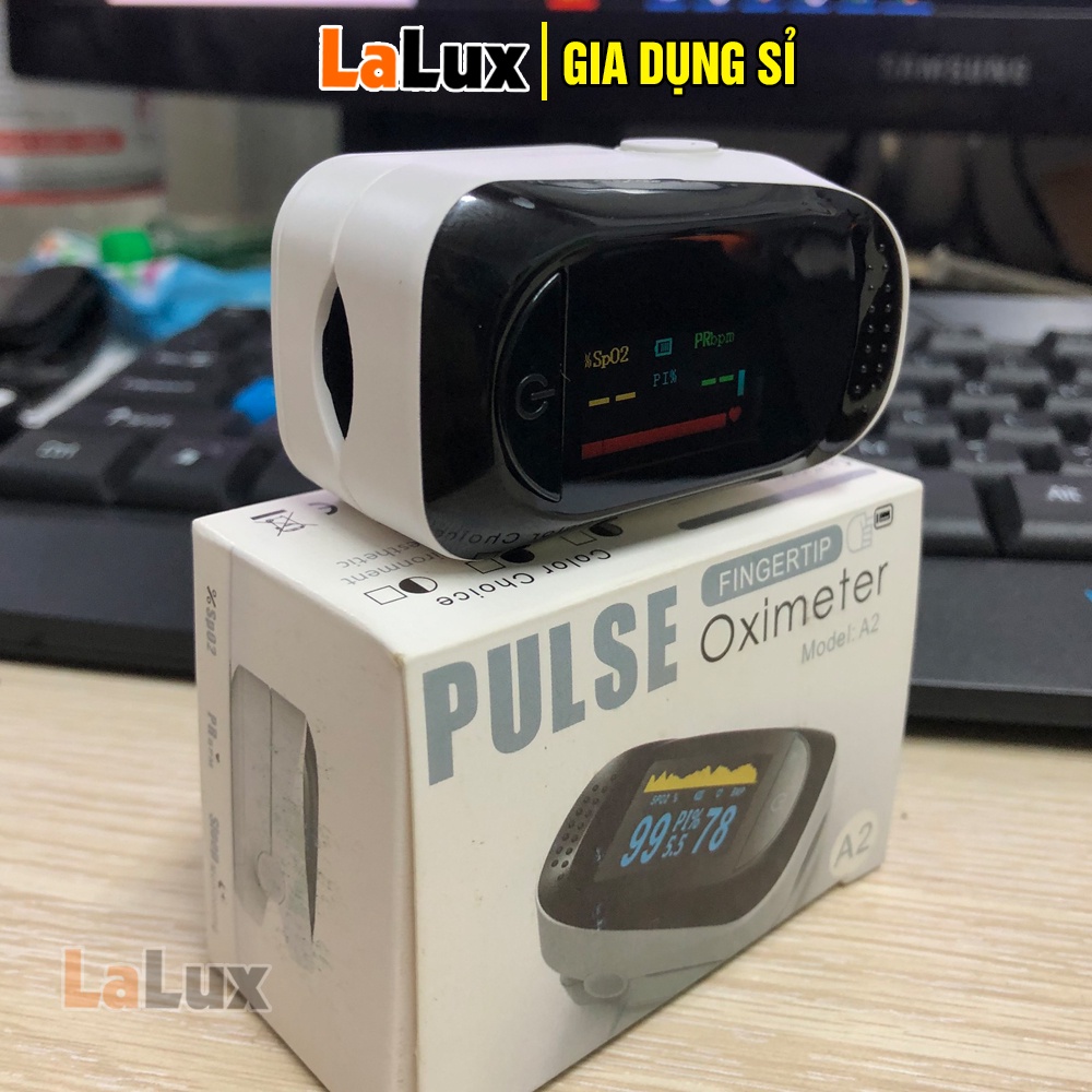 Máy Đo Nồng Độ Oxy Trong Máu A2 Spo2 PULSE Fingertip Oximeter TẶNG PIN - Máy Đo Spo2 Kẹp Ngón - Lalux