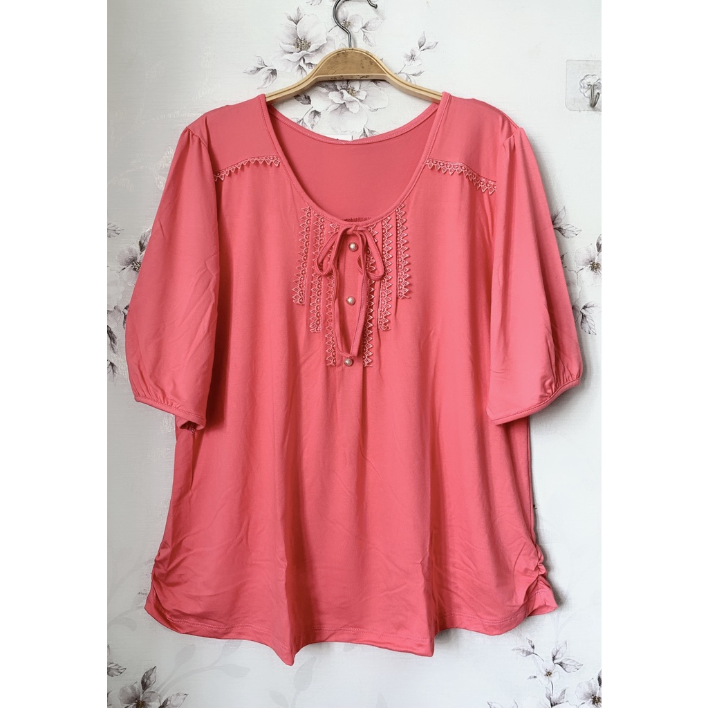 Áo trung niên kiểu ren thắt nơ đính hạt - TL25