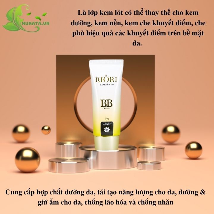 Kem nền che khuyết điểm lâu trôi kiềm dầu Riori BB Cream 50g