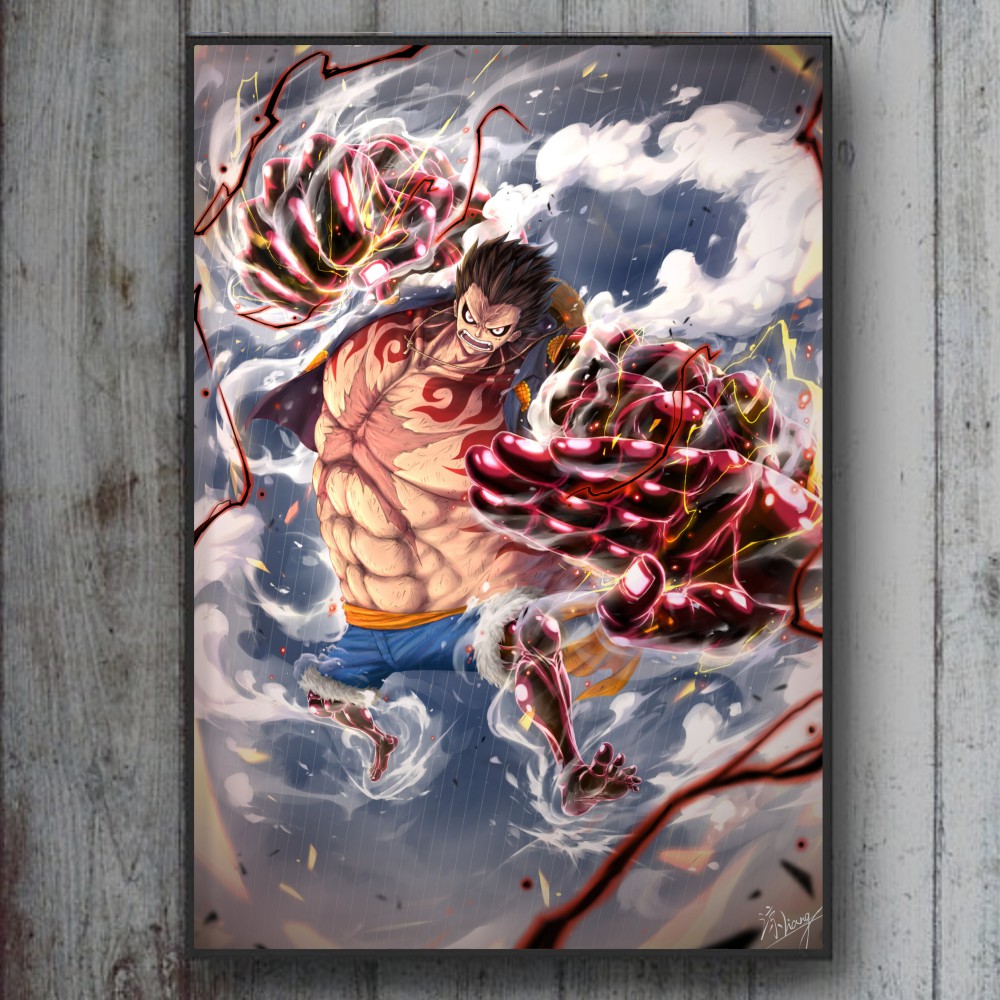 TRANH CANVAS ANIME ONE PIECE treo tường in theo yêu cầu 19 - Monkey D. Luffy