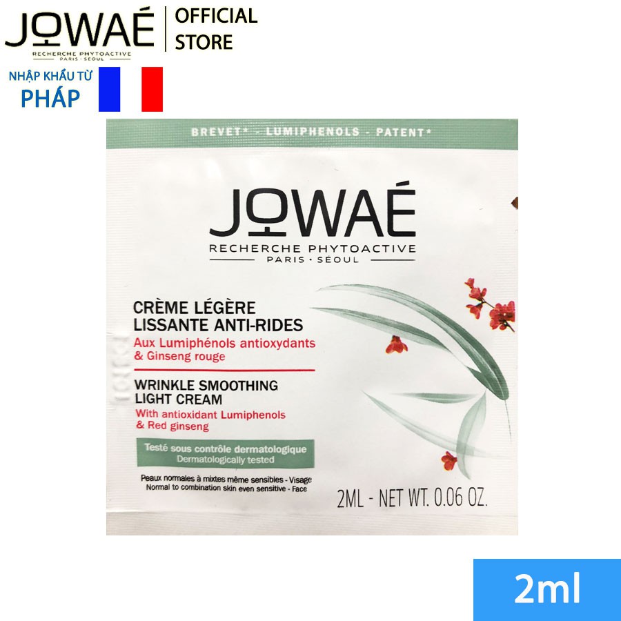 Kem Làm Mờ Nếp Nhăn JOWAE Cho Da Thường Và Da Dầu - Mỹ Phẩm Thiên Nhiên Nhập Khẩu Chính Hãng Từ Pháp - bản mini 2ml