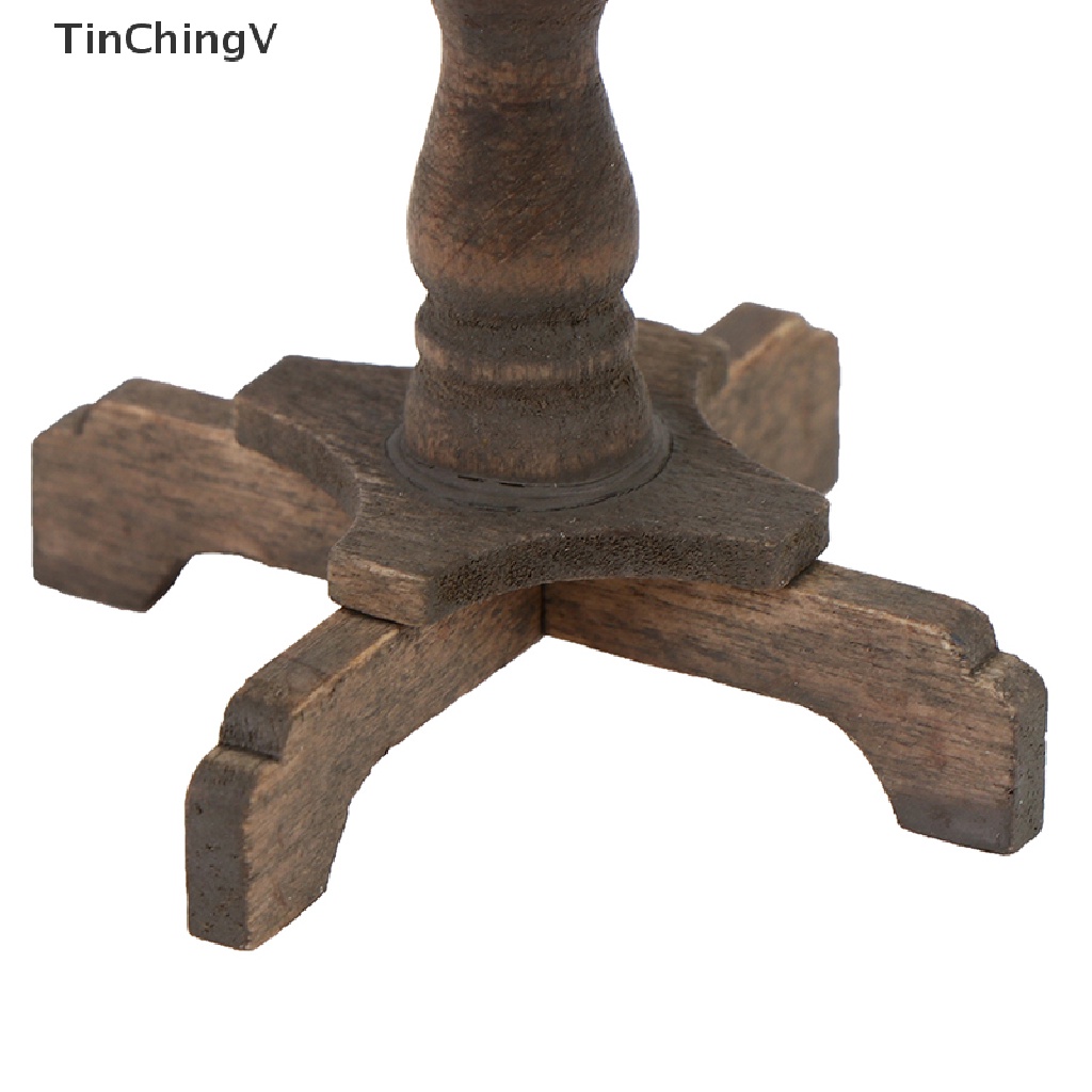 Bàn Gỗ Tròn Mini Tỉ Lệ 1 / 12 Dùng Trang Trí Nhà Búp Bê