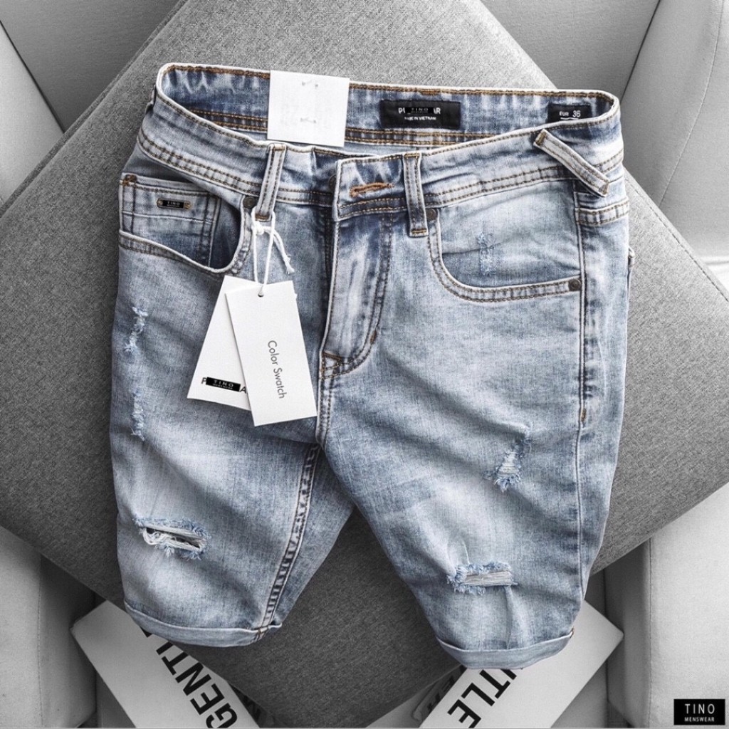 Quần short jean nam chất bò rách cao cấp hàn quốc đẹp giá rẻ TCS MÃ SỐ