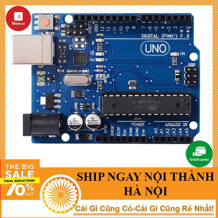 KIT Arduino UNO R3 ATMEGA16U2 Chip Cắm - Không Cáp - NTHN