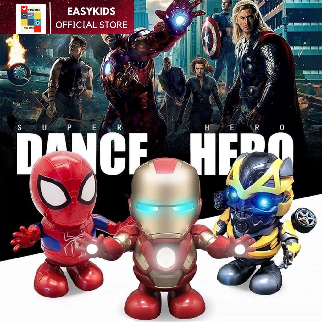 Đồ chơi robot Iron Man dance hero nhảy múa vui nhộn có nhạc và đèn cho bé