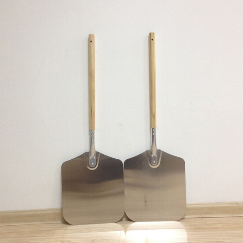 Xẻng xúc bánh pizza vuông 58cm bằng gỗ và nhôm