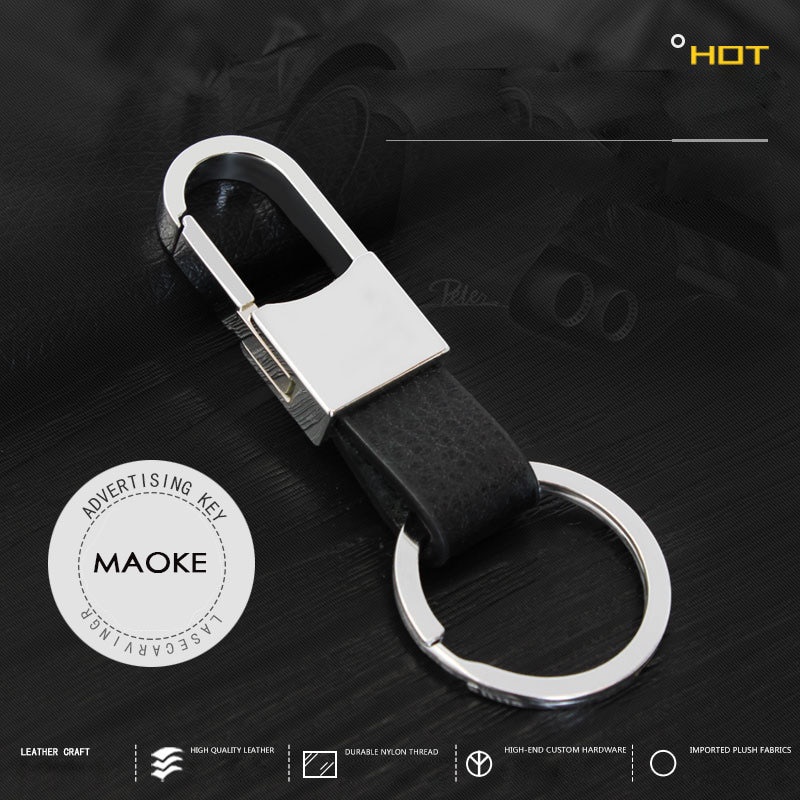 Móc Khóa Da Kim Loại Sáng Tạo Cho Nam