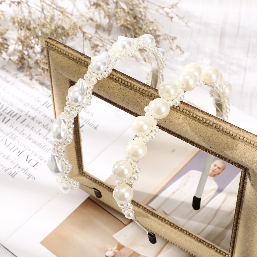 Băng Đô Hợp Kim Đính Ngọc Trai Toàn Diện Phong Cách Hàn Quốc Cho Nữ