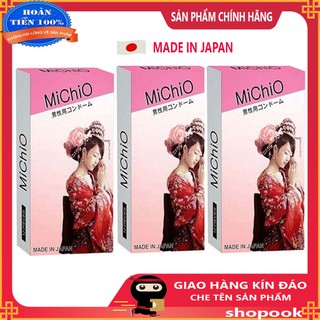   Combo 3 hộp  Bao cao su Michio gân gai hộp 12c nhập khẩu nhật siêu kích thích 
