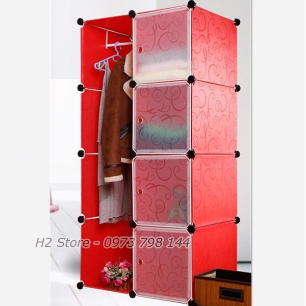 [SỈ] - TỦ NHỰA LẮP GHÉP ĐA NĂNG 8 Ô CỬA TRẮNG TRONG ĐẸP SÂU 47CM