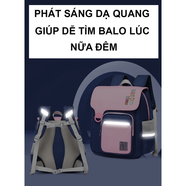 Ba lô học sinh cấp 1 và cấp 2 siêu nhẹ chống gù chống nước cao cấp phong cách châu âu - Fortune Mouse HS1037