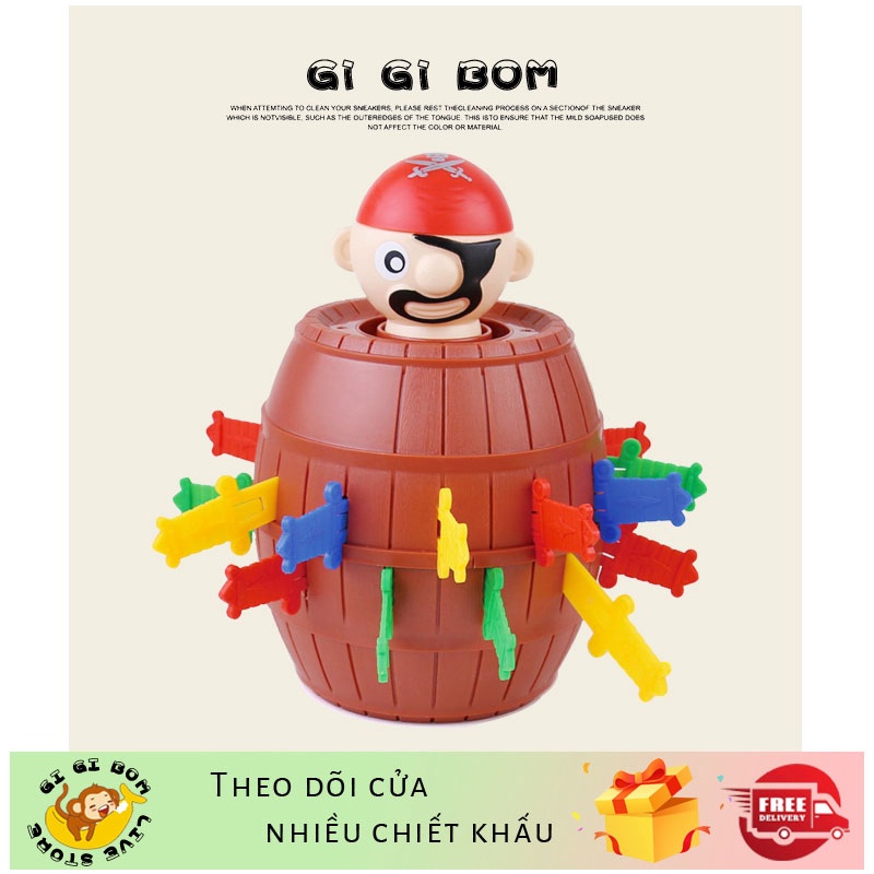 GiGiBomstore Trò chơi đâm hải tặc siêu kịch tính cho bé trên 3 tuổi size lớn 24 kiếm - Đồ chơi cho bé trai