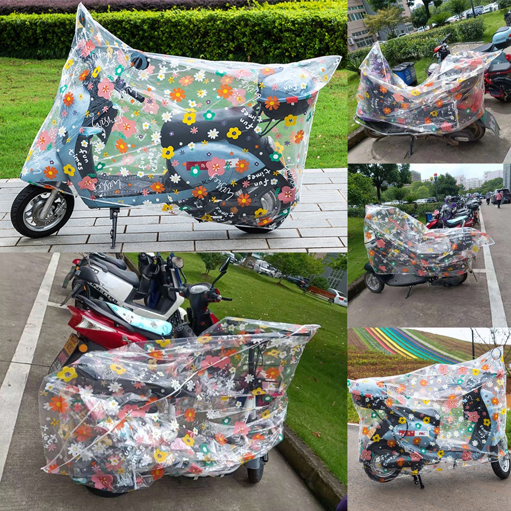 Vỏ bọc xe máy Động cơ Mưa bụi Thiết kế trong suốt PEVA chống thấm Chất liệu bảo vệ môi trường Che phủ Trong nhà Ngoài trời M L