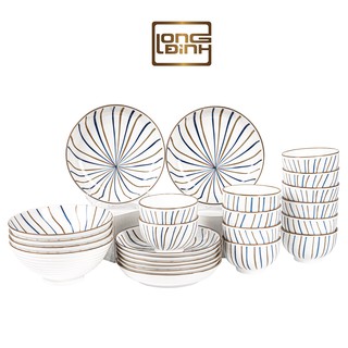 Bộ chén dĩa Cầu Vồng nhà Long Đỉnh, Bộ bát đĩa sứ ceramic cao cấp Long Đỉnh