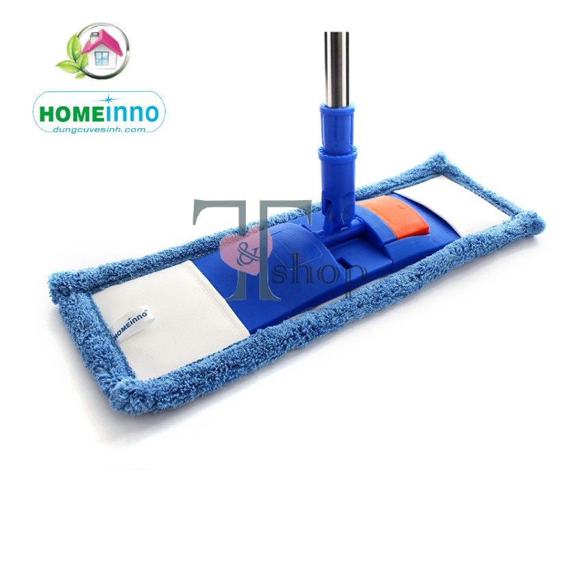 Cây Lau Nhà Inox San Hô Microfiber 40cm Đế Nhựa Cài Homeinno