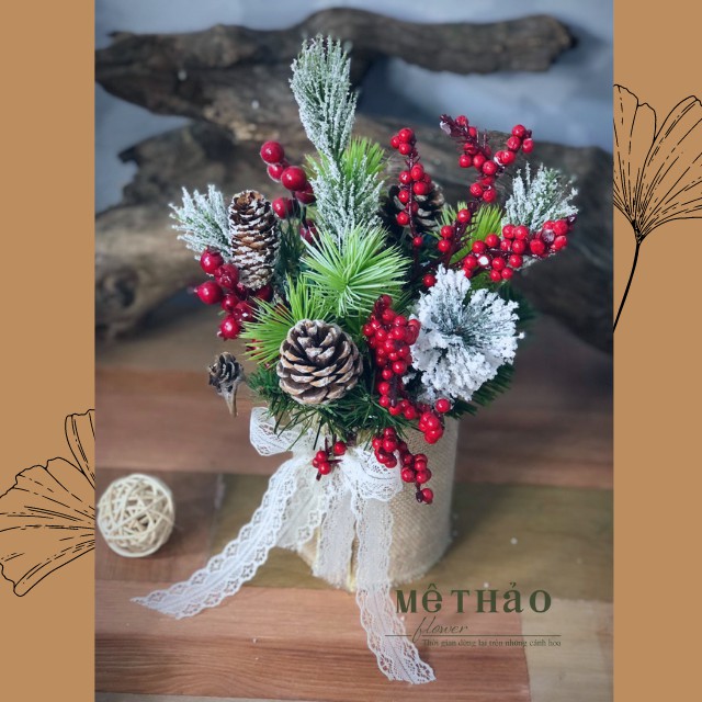 (Giá Tại Xưởng)Bình hoa Noel Trang Trí Giáng Sinh, Decor Phòng Khách, Shop, Studio của Mê Thảo Flower