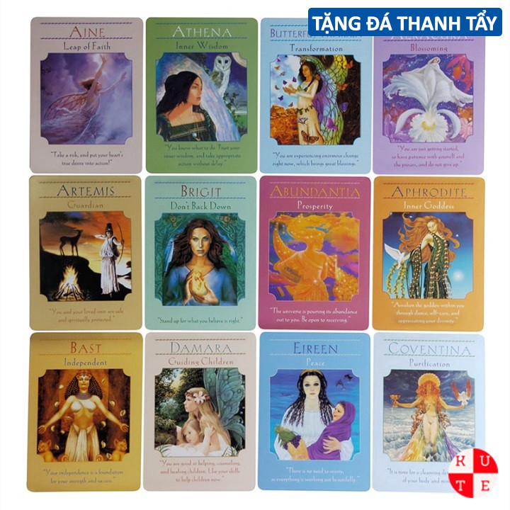 Bộ Bài Goddess Guidance Oracle 44 Lá Bài Tặng File Tiếng Anh VàĐá Thanh Tẩy C177